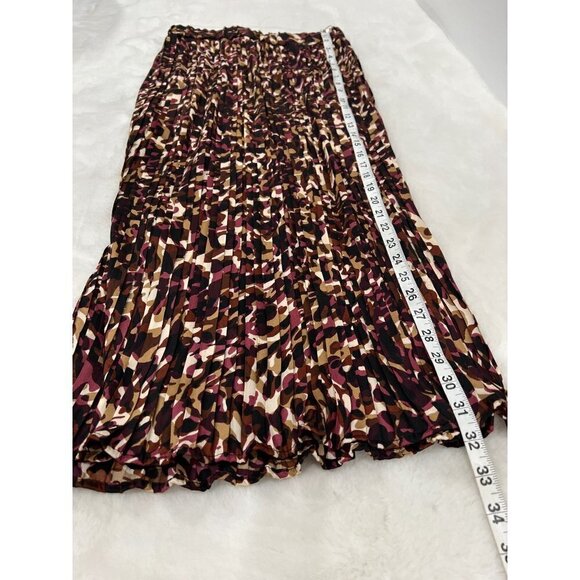 NWD Status by Chenault Size S Pleated Skirt in Wine Camo MSRP $78 - Picture 5 of 11